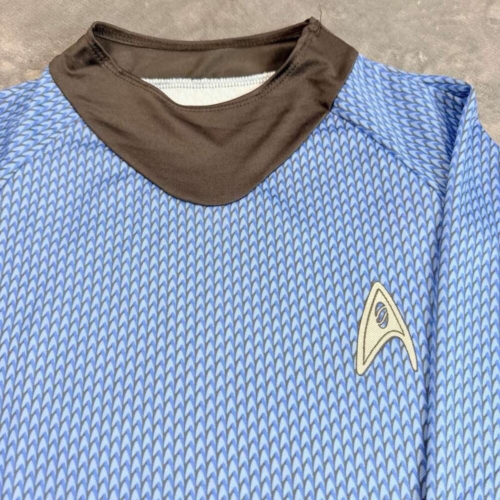 Rubies Sz M Star Trek Spock Blue Shirt Made in USA Classic Cosplay Costume - Picture 14 of 14